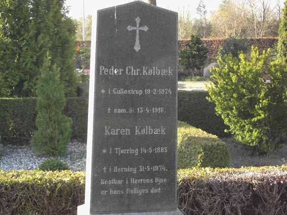 Billede af gravsten på Herning Vestre Kirkegård