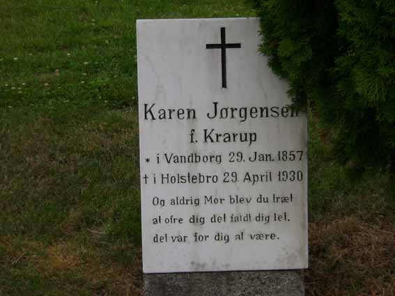 Billede af gravsten på Holstebro Nordre Kirkegård